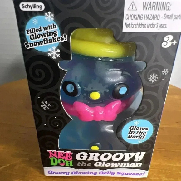 Nee Doh Squishmas GROOVY GLOWMAN‎ Snowman Gel Stress Relief CHRISTMAS Ball Toy - Picture 1 of 7
